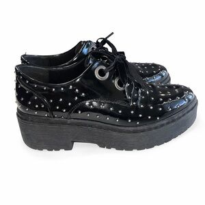 Black Studded Platform Oxfords by Opposite Brand